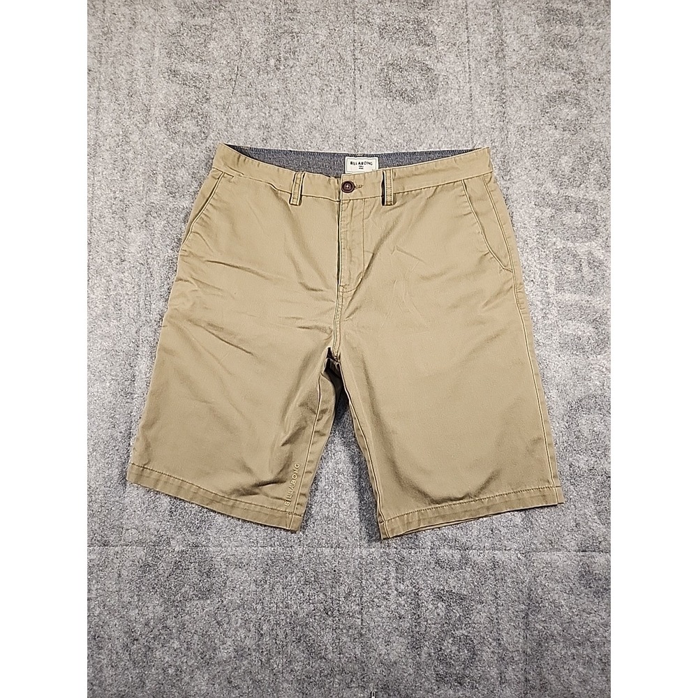 Billabong Chino Shorts‎ Mens 34 Biege Slash Pockets Logo